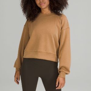 Lululemon Perfectly Oversized Softstreme Cropped Crew, Bold Beige